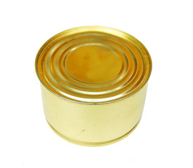 One tin on white