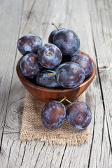 Fresh harvest of plums