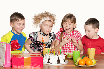 Children celebrate birthday