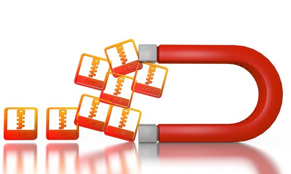 7zip file icon attracted by an magnet