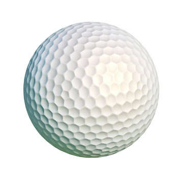 Golf ball isolated on white background.