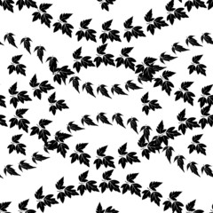 Naklejka na ściany i meble Seamless pattern, maple leaves silhouettes