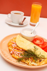 Omelet with bacon