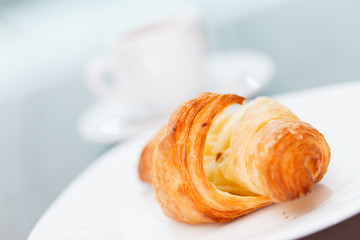 morning coffee with croissant