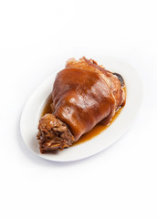 stewed pork leg , studio shot.