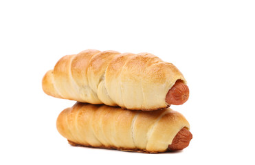Sausage rolls isolated on white