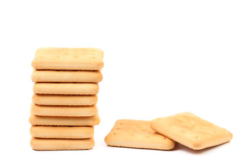 Stack of saltine soda crackers