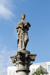 Obraz premium Zürich, Brunnefigur, Augustinerbrunnen, Innenstadt, Schweiz