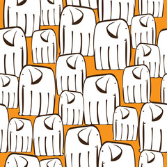 seamless pattern white elephants