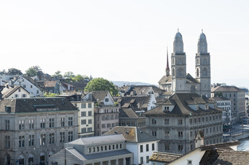 Grossmünster im Niederdorf, Altstadt von Zürich, Schweiz