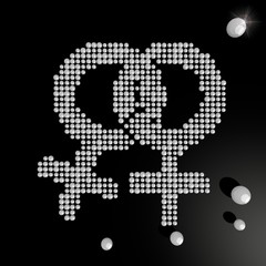 Illustration of a noble homosexual symbol made of many spheres