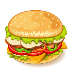 Illustration of yummy sandwich