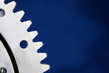 part of gears, blue background