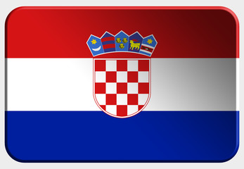 Naklejka premium Croatia 3D flag on white background