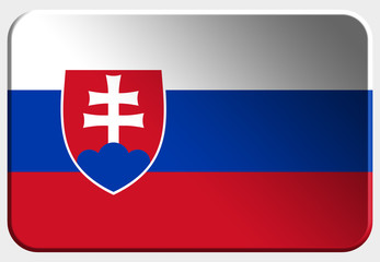 Slovakia 3D realistic flag on white background