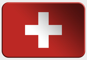 Obraz premium Switzerland 3D button on white background