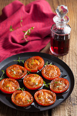 baked tomatoes with herbs and olive oil