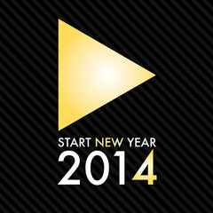 Silvester 2014 Start New Year - Play Button Abstract