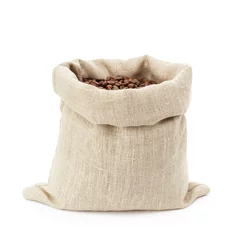 Foto op Aluminium sack bag full of roated coffee beans © GCapture