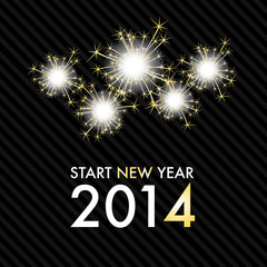 Silvester 2014 Start New Year - Gold Sparkling Stars