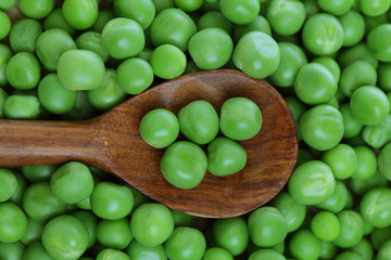 Green peas, food background