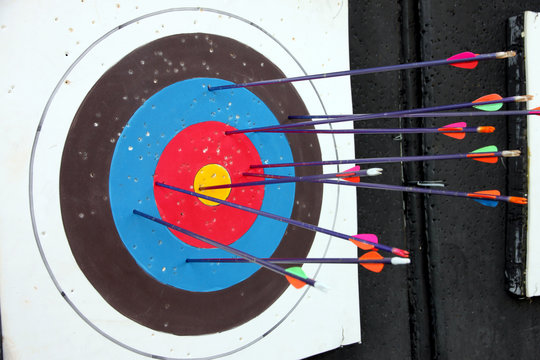 Target archery and Many arrow.