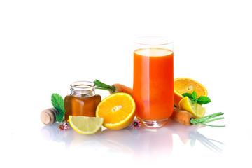 Healthy carrot and citrus fruit cocktail