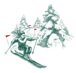 skier woman
