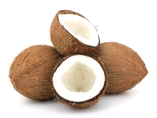 Coconuts isolated on white background