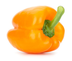 orange peppers isolated on white background closeup
