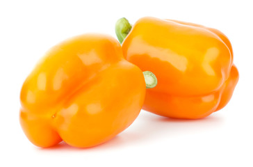 orange peppers isolated on white background closeup