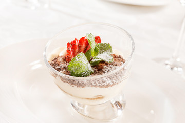 Tiramisu with strawberry