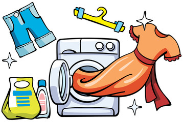 clean clothes and washer