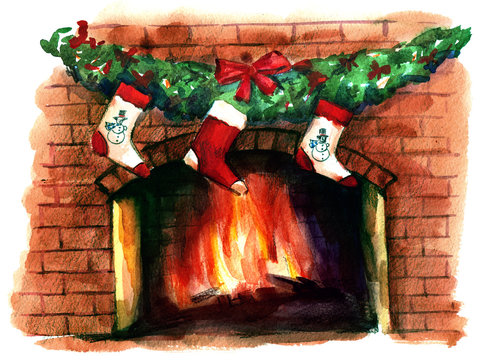 Christmass fireplace