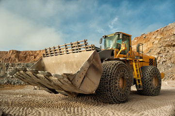 heavy building bulldozer quarry,car