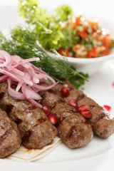 kebab with vegetables