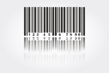 Bar code label with shadow