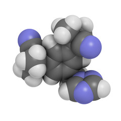 Anastrazole breast cancer drug, chemical structure.