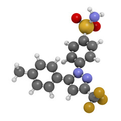 Celecoxib pain and inflammation drug (NSAID), chemical structure