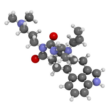 Cabergoline drug, chemical structure.