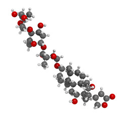 digoxin heart failure drug, chemical structure.