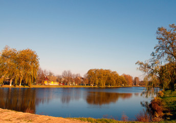 Autumn landscape with a river
