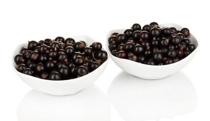 Fresh black currant isolated on white