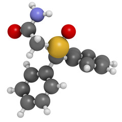 Modafinil wakefulness promoting drug, chemical structure.