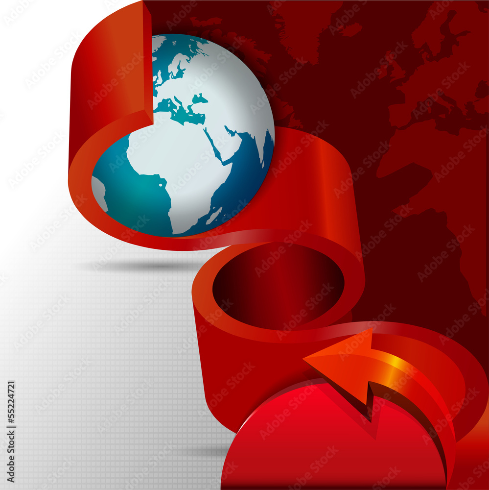 Poster Abstract vector background with globe and continents