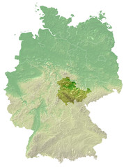 Topografische Reliefkarte thüringen (Deutschland)