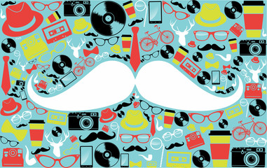 Retro hipsters icons shape.