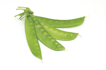 Snow peas isolated on white background