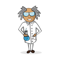 Obraz premium Profession scientist man cartoon figure.