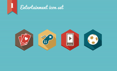 Leisure flat icons set.